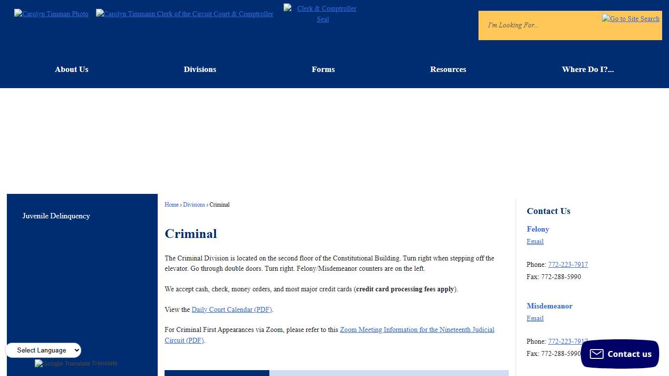 Criminal Martin County Clerk